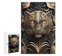 for Adults 1000 PCS Jigsaw Puzzle Mighty Tiger Gold Art Deco Puzzle for Adults Family Game Precision Cutting Fun Activities at Home 1000 PCS