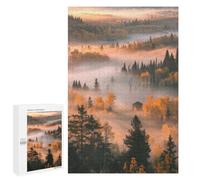 for Adults 1000 PCS Jigsaw Puzzle Misty Forest Sunrise Puzzles for Adults Anti-Stress Toys Difficult Hard Fun Activities at Home 1000 PCS