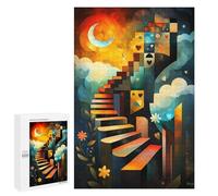 for Adults 1000 PCS Jigsaw Puzzle Modern Cubism Stairway Jigsaw for Adults Relaxing Games For Family Fun Challenging Game Gifts 1000 PCS