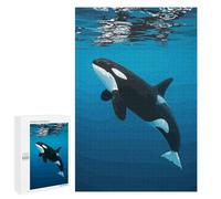 for Adults 1000 PCS Jigsaw Puzzle Orca Swimming Underwater Illustration Teenagers Puzzles Hands-on Game Home Decoration Challenging Game Gifts 1000 PCS