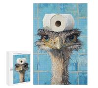 for Adults 1000 PCS Jigsaw Puzzle Ostrich with Toilet Paper on Head-2 Jigsaw Puzzles for Adults Staycation Kill Time Every Piece Is Unique - Great Gift for Gaming 1000 PCS