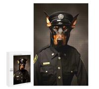for Adults 1000 PCS Jigsaw Puzzle Policeman Doberman Puzzle for Adults Family Game Precision Cutting Fun Activities at Home 1000 PCS