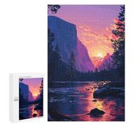 for Adults 1000 PCS Jigsaw Puzzle Purple Yosemite Pixel Art Adult Jigsaw Family Game Precision Cutting Unique Birthday And Xmas Gifts 1000 PCS