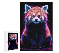 for Adults 1000 PCS Jigsaw Puzzle Red Panda Neon Teenagers Puzzles Hands-on Game Home Decoration Challenging Game Gifts 1000 PCS