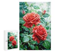 for Adults 1000 PCS Jigsaw Puzzle Red Rose Flower Puzzles for Adults Anti-Stress Toys Difficult Hard Fun Activities at Home 1000 PCS