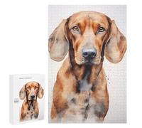 for Adults 1000 PCS Jigsaw Puzzle Redbone Coonhound Painting Puzzles for Adults Anti-Stress Toys Difficult Hard Fun Activities at Home 1000 PCS