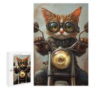 for Adults 1000 PCS Jigsaw Puzzle Rider Cat Biker Style -6 Jigsaw Puzzles for Adults Staycation Kill Time Every Piece Is Unique - Great Gift for Gaming 1000 PCS