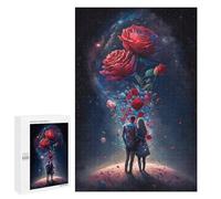 for Adults 1000 PCS Jigsaw Puzzle Romantic Space Rose Couple Puzzle for Adults Family Game Precision Cutting Fun Activities at Home 1000 PCS