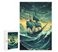 for Adults 1000 PCS Jigsaw Puzzle Sailing Through Storm Teenagers Puzzles Hands-on Game Home Decoration Challenging Game Gifts 1000 PCS