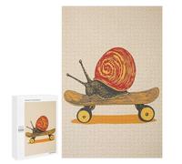 for Adults 1000 PCS Jigsaw Puzzle Snail Skateboarding Retro Puzzle for Adults Family Game Precision Cutting Fun Activities at Home 1000 PCS