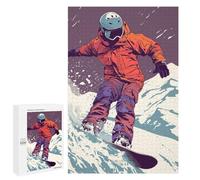 for Adults 1000 PCS Jigsaw Puzzle Snowboarder Ski Snow Teenagers Puzzles Hands-on Game Home Decoration Challenging Game Gifts 1000 PCS