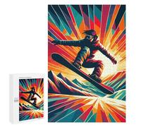 for Adults 1000 PCS Jigsaw Puzzle Snowboarding Wpap Sunset Jigsaw for Adults Relaxing Games For Family Fun Challenging Game Gifts 1000 PCS