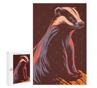 for Adults 1000 PCS Jigsaw Puzzle Stylized Badger Illustration Teenagers Puzzles Hands-on Game Home Decoration Challenging Game Gifts 1000 PCS
