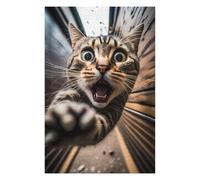for Adults 1000 PCS Jigsaw Puzzle Surprised Cat's Close-Up Jigsaws for Adults Family Game Difficult Hard Challenging Game Gifts 1000 PCS