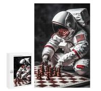 for Adults 1000 PCS Jigsaw Puzzle US Astronaut Playing Chess Jigsaw for Adults Relaxing Games For Family Fun Challenging Game Gifts 1000 PCS