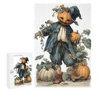 for Adults 1000 PCS Jigsaw Puzzle Vintage Halloween Pumpkin Scarecrow Illustration Teenagers Puzzles Hands-on Game Home Decoration Challenging Game Gifts 1000 PCS