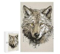 for Adults 1000 PCS Jigsaw Puzzle Vintage Paint Wolf Puzzles for Adults Anti-Stress Toys Difficult Hard Fun Activities at Home 1000 PCS