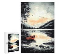 for Adults 1000 PCS Jigsaw Puzzle Vintage Tranquil Lake - Serene Nature Escape Teenagers Puzzles Hands-on Game Home Decoration Challenging Game Gifts 1000 PCS