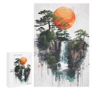 for Adults 1000 PCS Jigsaw Puzzle Waterfall Japanese Puzzles for Adults Anti-Stress Toys Difficult Hard Fun Activities at Home 1000 PCS
