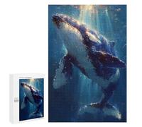 for Adults 1000 PCS Jigsaw Puzzle Whale in Ocean Depths Puzzle for Adults Family Game Precision Cutting Fun Activities at Home 1000 PCS