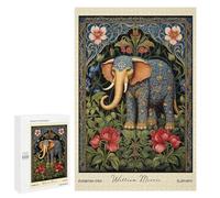 for Adults 1000 PCS Jigsaw Puzzle William Morris Elephant Floral Puzzle for Adults Family Game Precision Cutting Fun Activities at Home 1000 PCS