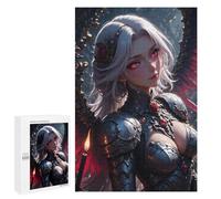 for Adults 1000 PCS Jigsaw Puzzle Winged Warrior Woman with Red Eyes Puzzle for Adults Family Game Precision Cutting Fun Activities at Home 1000 PCS
