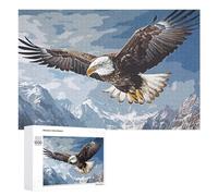 for Adults 1000 PCS Puzzle Bald Eagle Soaring Above Snow-Capped Peaks Adult Puzzles Hands-on Game Improve Memory Unique Gifts for Birthday And Christmas 1000 PCS