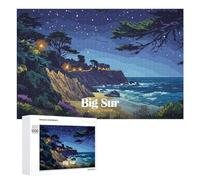 for Adults 1000 PCS Puzzle Big Sur California Night Landscape Jigsaw Relax Games Perfect Decoration Unique Gifts for Birthday And Christmas 1000 PCS