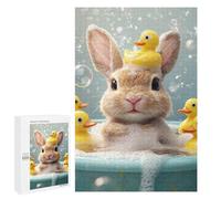 for Adults 1000 PCS Puzzle Bunny with Rubber Ducks in Bath Jigsaw Puzzles for Adults But Fun And Humorous for Birthday, Chrismas for Is Ideal As A Gift 1000 PCS