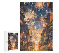 for Adults 1000 PCS Puzzle City Streets Under Fireworks Display Adult Puzzles Hands-on Game Improve Memory Unique Gifts for Birthday And Christmas 1000 PCS