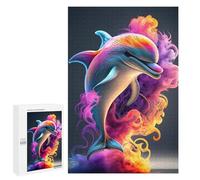 for Adults 1000 PCS Puzzle Colorful Dolphin Artwork Adult Puzzles Hands-on Game Improve Memory Unique Gifts for Birthday And Christmas 1000 PCS