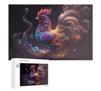 for Adults 1000 PCS Puzzle Colorful Rooster Digital Art Painting Adult Puzzles Hands-on Game Improve Memory Unique Gifts for Birthday And Christmas 1000 PCS