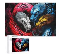 for Adults 1000 PCS Puzzle Colorful Serpent Illustration Adult Puzzles Hands-on Game Improve Memory Unique Gifts for Birthday And Christmas 1000 PCS