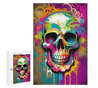 for Adults 1000 PCS Puzzle Colorful Skull Graffiti Art Adult Puzzles Hands-on Game Improve Memory Unique Gifts for Birthday And Christmas 1000 PCS