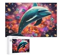 for Adults 1000 PCS Puzzle Colorful Underwater World with Dolphin Adult Puzzles Hands-on Game Improve Memory Unique Gifts for Birthday And Christmas 1000 PCS