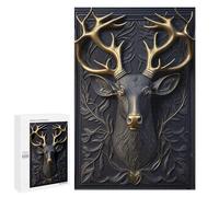for Adults 1000 PCS Puzzle Deer Gold Relief Deco Jigsaw Puzzles for Adults But Fun And Humorous for Birthday, Chrismas for Is Ideal As A Gift 1000 PCS