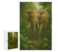 for Adults 1000 PCS Puzzle Elephant in Lush Green Jungle Jigsaw Relax Games Perfect Decoration Unique Gifts for Birthday And Christmas 1000 PCS