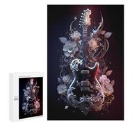 for Adults 1000 PCS Puzzle Floral Guitar Artwork Adult Puzzles Hands-on Game Improve Memory Unique Gifts for Birthday And Christmas 1000 PCS