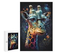 for Adults 1000 PCS Puzzle Giraffe Glasses Space Art Print-1 Jigsaw Puzzles for Adults But Fun And Humorous for Birthday, Chrismas for Is Ideal As A Gift 1000 PCS