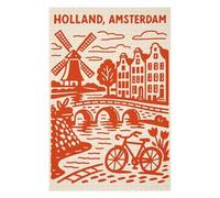 for Adults 1000 PCS Puzzle Holland, Amsterdam Illustration Teenagers Puzzles Hands-on Game Pattern Assembly Unique Gifts for Birthday And Christmas 1000 PCS