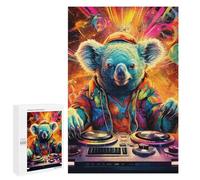 for Adults 1000 PCS Puzzle Koala DJ in Colorful Lights Adult Puzzles Hands-on Game Improve Memory Unique Gifts for Birthday And Christmas 1000 PCS