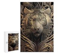 for Adults 1000 PCS Puzzle Mighty Golden Tiger Jigsaw Relax Games Perfect Decoration Unique Gifts for Birthday And Christmas 1000 PCS