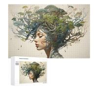 for Adults 1000 PCS Puzzle Nature's Whisper Tree Woman Art Adult Puzzles Hands-on Game Improve Memory Unique Gifts for Birthday And Christmas 1000 PCS