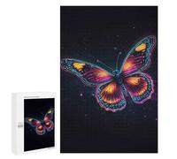 for Adults 1000 PCS Puzzle Neon Butterfly in Space Jigsaw Puzzles for Adults But Fun And Humorous for Birthday, Chrismas for Is Ideal As A Gift 1000 PCS