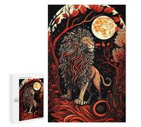 for Adults 1000 PCS Puzzle Night Lion Moon Illustration Adult Puzzles Hands-on Game Improve Memory Unique Gifts for Birthday And Christmas 1000 PCS