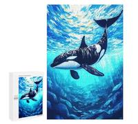 for Adults 1000 PCS Puzzle Orca Whale Underwater Illustration Jigsaw Puzzles for Adults But Fun And Humorous for Birthday, Chrismas for Is Ideal As A Gift 1000 PCS