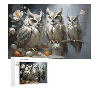 for Adults 1000 PCS Puzzle Owl Trio with Flowers Adult Puzzles Hands-on Game Improve Memory Unique Gifts for Birthday And Christmas 1000 PCS