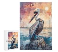 for Adults 1000 PCS Puzzle Pelican Sea Rock Sun Jigsaw Puzzles for Adults But Fun And Humorous for Birthday, Chrismas for Is Ideal As A Gift 1000 PCS