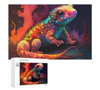 for Adults 1000 PCS Puzzle Rainbow Lizard in Flames Adult Puzzles Hands-on Game Improve Memory Unique Gifts for Birthday And Christmas 1000 PCS