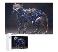 for Adults 1000 PCS Puzzle Robotic Cat with Blue Lights Adult Puzzles Hands-on Game Improve Memory Unique Gifts for Birthday And Christmas 1000 PCS